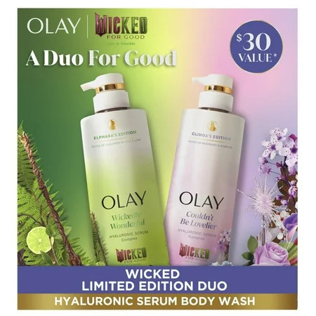 Olay Wicked Holiday Gift Pack: Enchanting Duo of Hydrating Body Washes - Glinda & Elphaba Serum Body Wash Editions (20Oz Each) | Walmart (US)