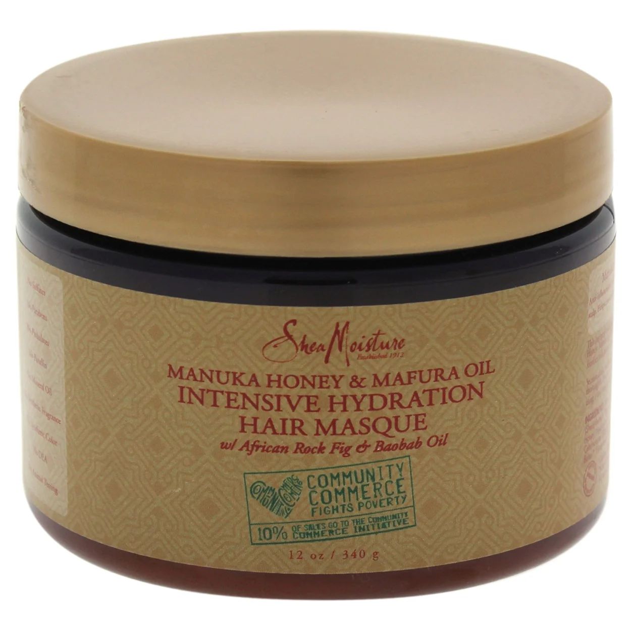 SheaMoisture Intensive Hydration Hair Mask Frizz Control with Manuka Honey and Mafura Oil, 12 fl ... | Walmart (US)