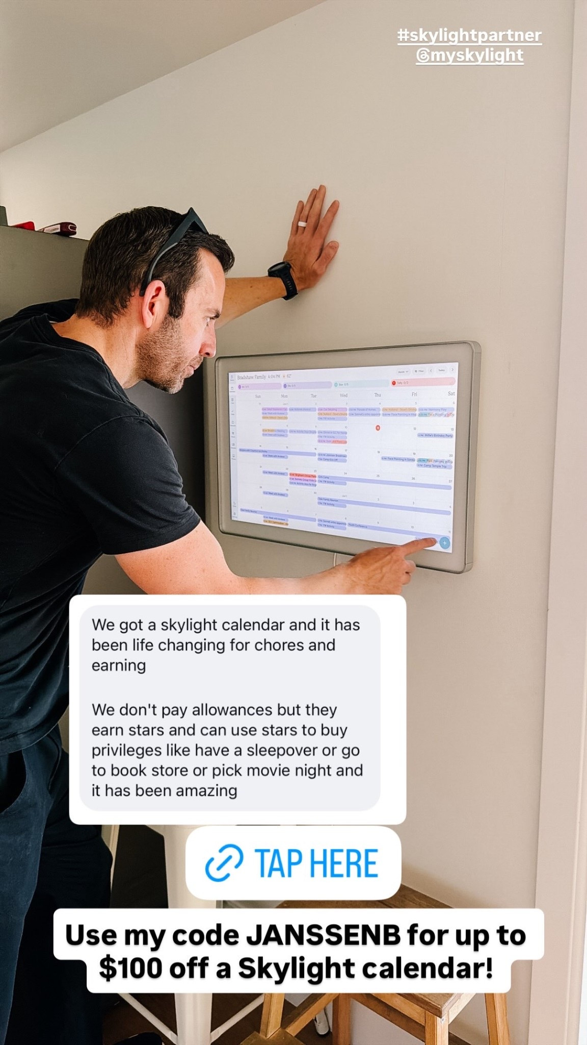 #skylightpartner @myskylight
The Skylight calendar is truly amazing for chores!

Use my code JANSSENB for up to $100 off a Skylight calendar!

#LTKKids #LTKHome