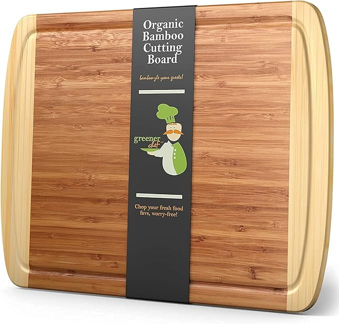 Greener Chef Extra Large Bamboo Cutting Board - Lifetime Replacement Cutting Boards for Kitchen -... | Amazon (US)
