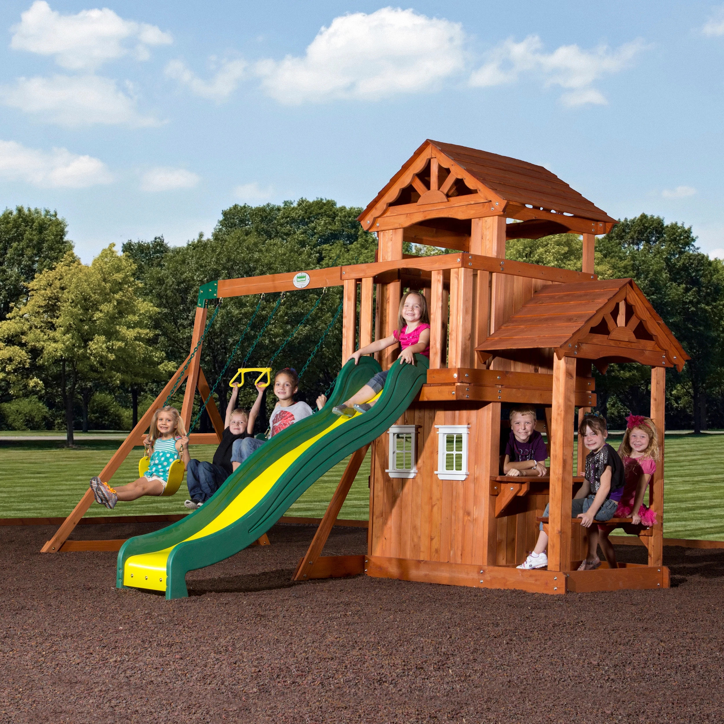Backyard Discovery Tanglewood All-Cedar Swingset - Brown | Bed Bath & Beyond