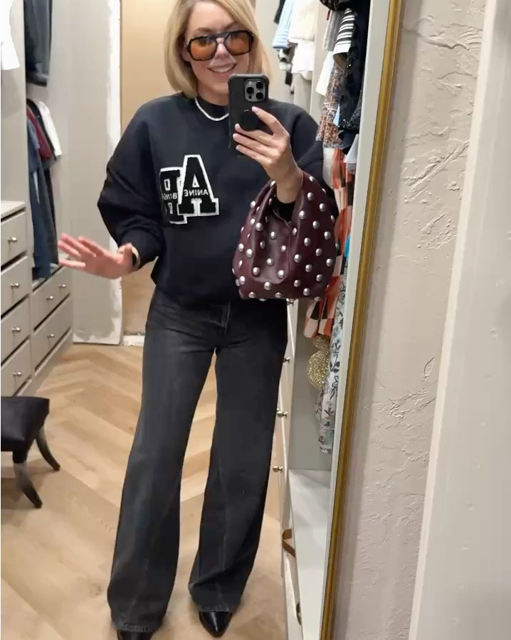 2 ways to dress up a sweatshirt 
Jeans
Anine Bing
Amazon find
#ltkshoecrush

#LTKFindsUnder50 #LTKItBag #LTKSeasonal