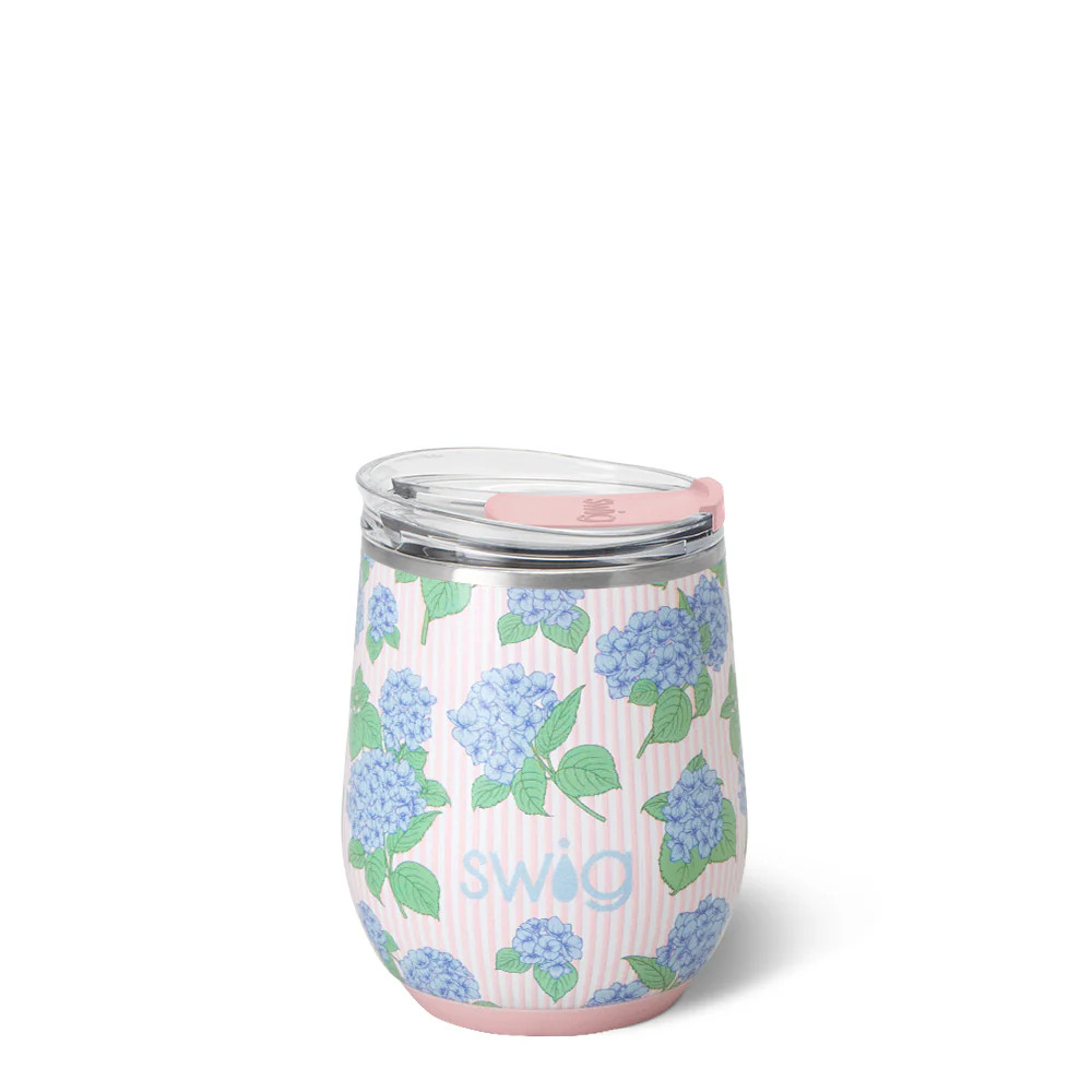 Hydrangeas Stemless Wine 12oz | Swig Life