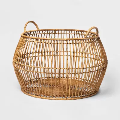 Large Natural Woven Round Basket - Threshold™