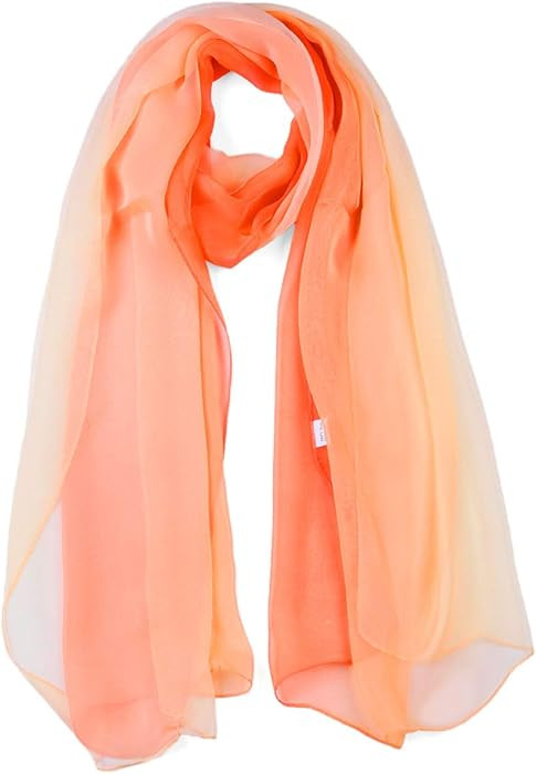 uxcell Long Chiffon Lightweight Sheer Wedding Scarf Silky Gradient Color Party Shawl Spring Summe... | Amazon (US)