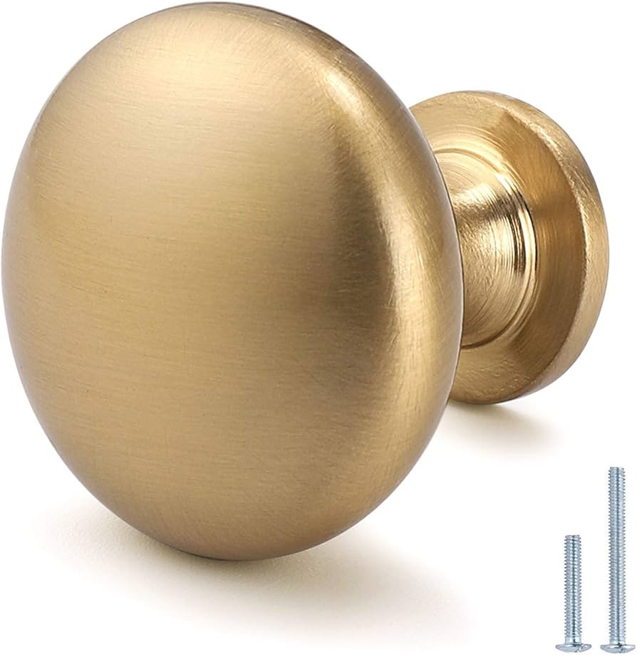 12 Pack-Kitchen Drawer Knob Solid,Aged Gold Round Knob,Champagne Bronze Dresser Drawer Knob,1-1/5... | Amazon (US)