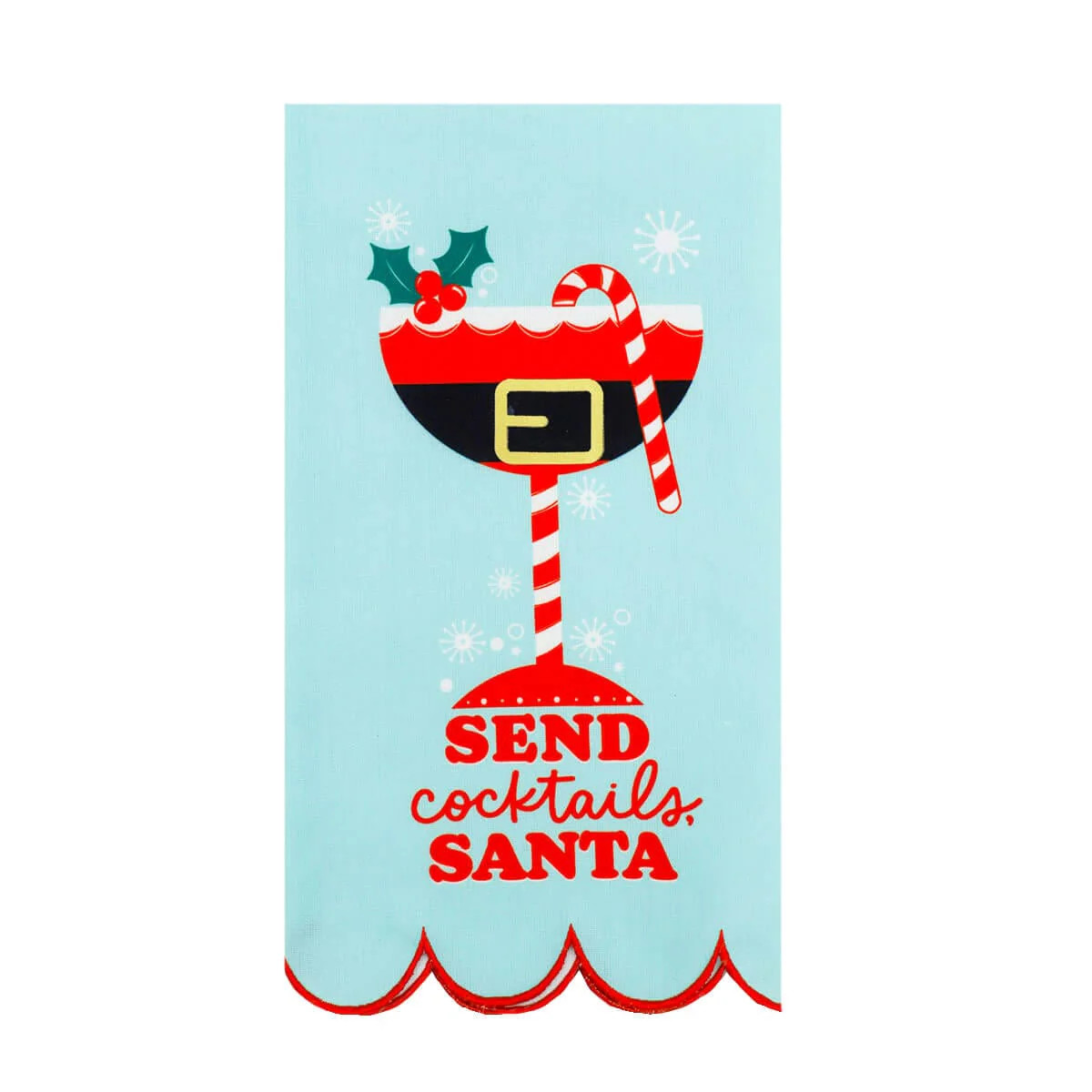 Send Cocktails Santa Tea Towel | Packed Party