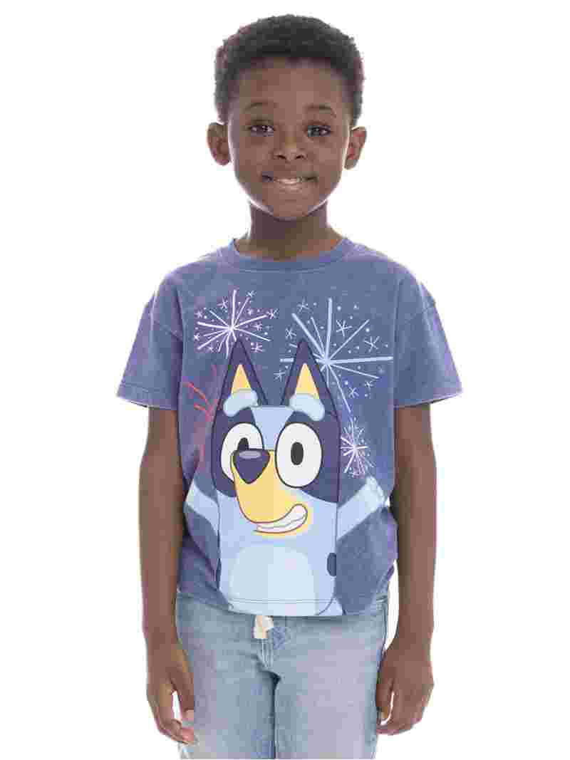 Bluey Toddler Boys Graphic Americana Crewneck Tee with Short Sleeves, Sizes 12M-5T | Walmart (US)
