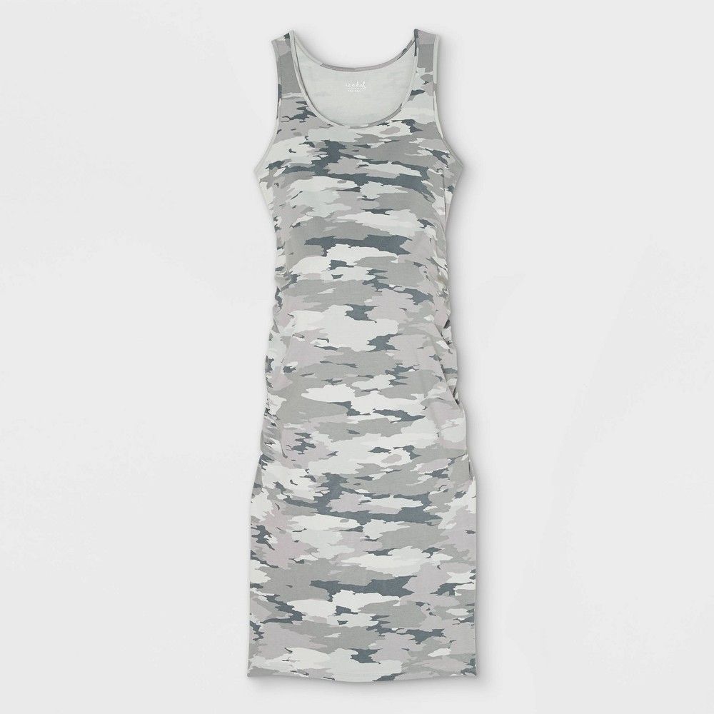 Sleeveless T-Shirt Maternity Dress - Isabel Maternity by Ingrid & Isabel Pale Gray Camo Print XXL | Target