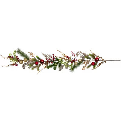 Northlight Ball Ornaments Glittered Artificial Christmas Garland - 5' x 10" - Unlit | Target
