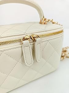 Small Genuine Leather Purse Quilted Crossbody Bag for Women, Mini Top-Handle Shoulder Handbag w/G... | Amazon (US)