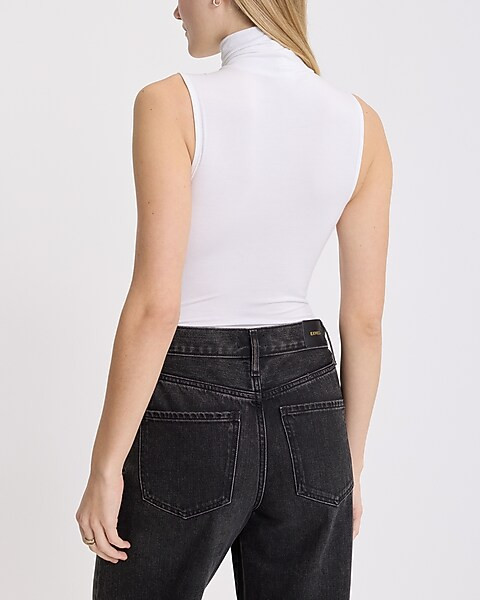 Supersoft Fitted Turtleneck Sleeveless Bodysuit | Express