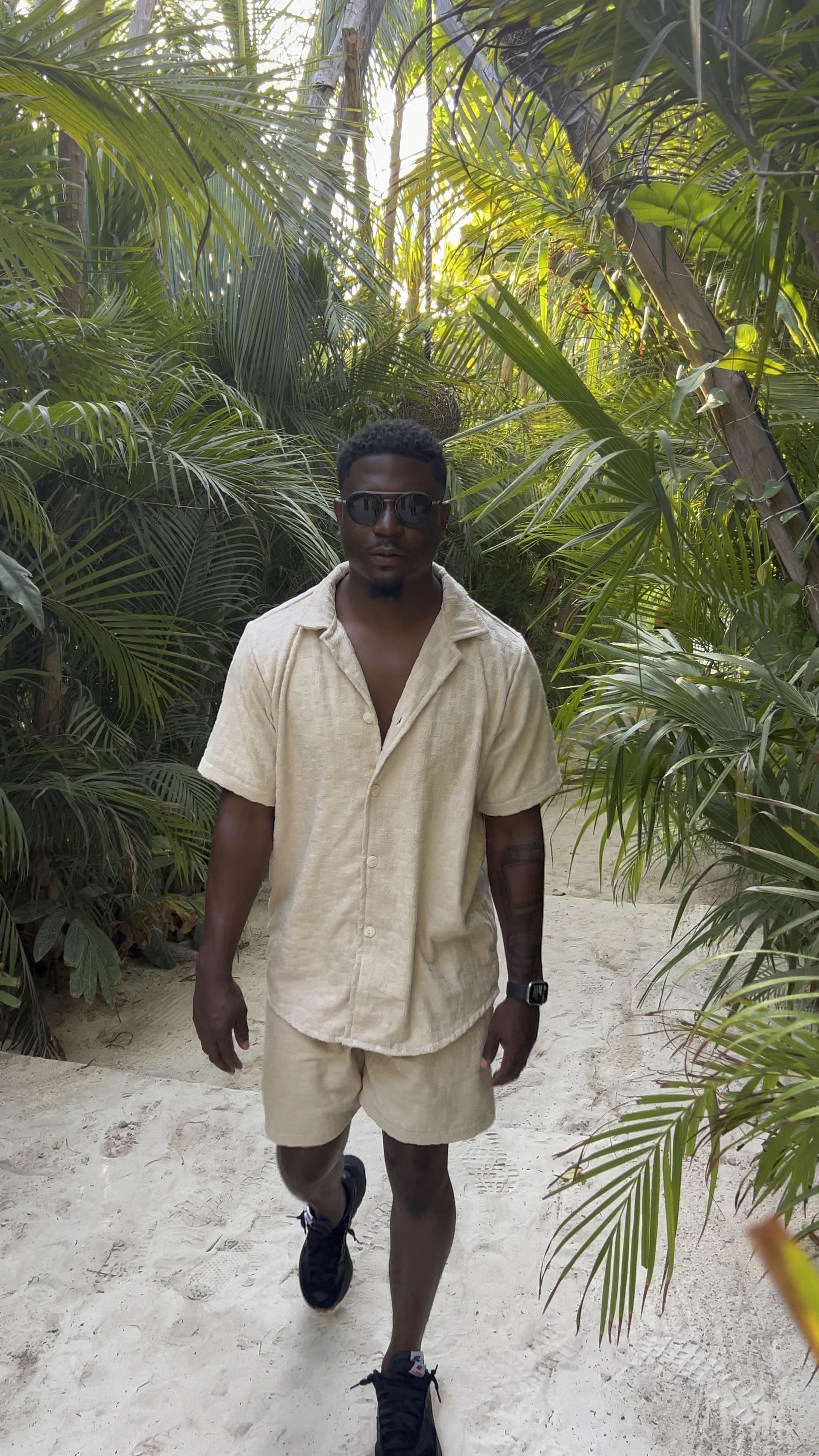 Black Nike Shoes and matching tan cloth short set 

#LTKshoecrush #LTKstyletip #LTKsalealert