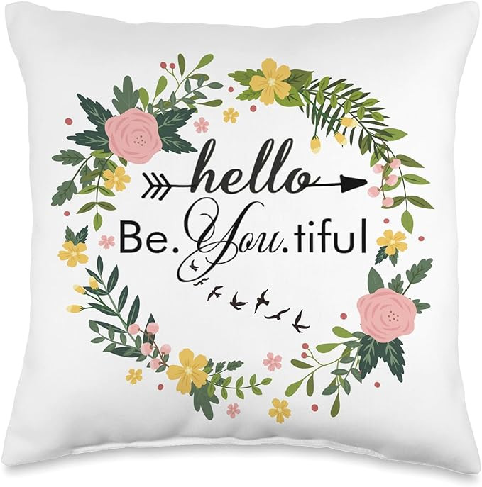 Decor Allure Style Hello Be.You.Tiful Throw Pillow, 16x16, Multicolor | Amazon (US)