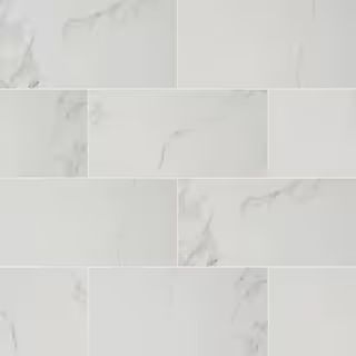 MSI Carrara White 12 in. x 24 in. Matte Porcelain Stone Look Floor and Wall Tile (16 sq. ft./Case... | The Home Depot