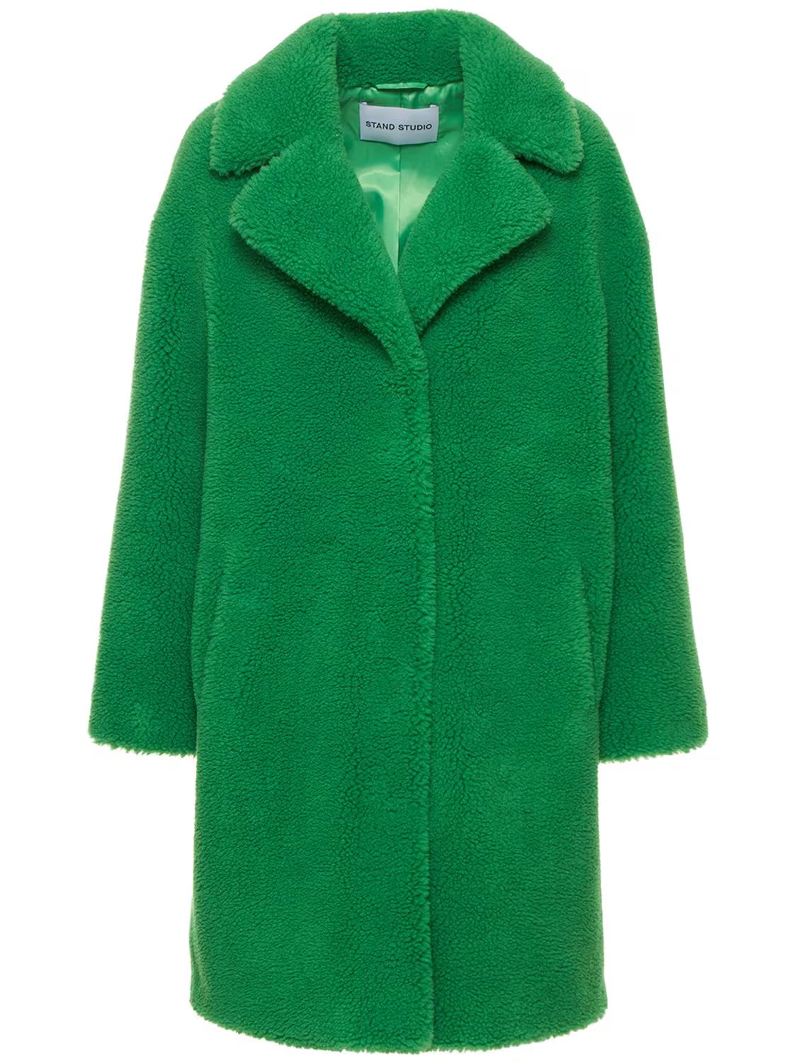 Stand Studio - Camille faux fur cocoon coat - Green | Luisaviaroma | Luisaviaroma