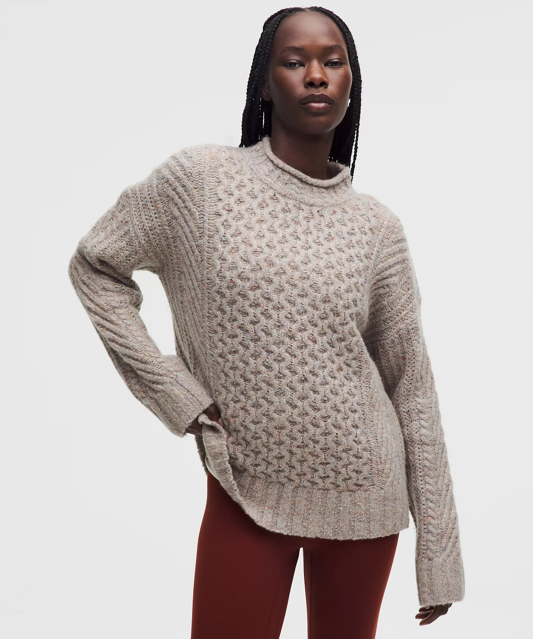 Wool-Blend Cable-Knit Sweater | lululemon (CA)