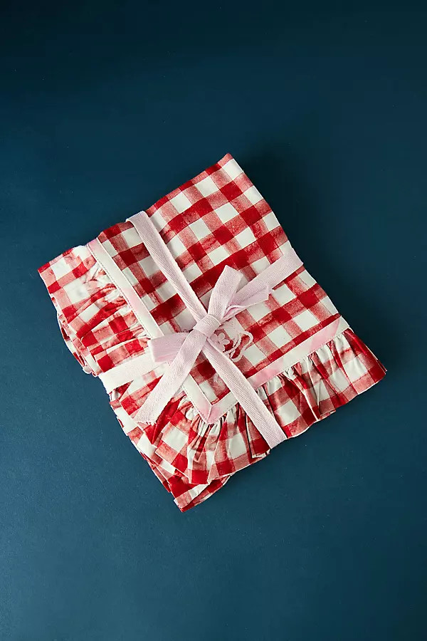 Damson Madder Gingham Ruffle Placemats, Set of 2 | Anthropologie (UK)