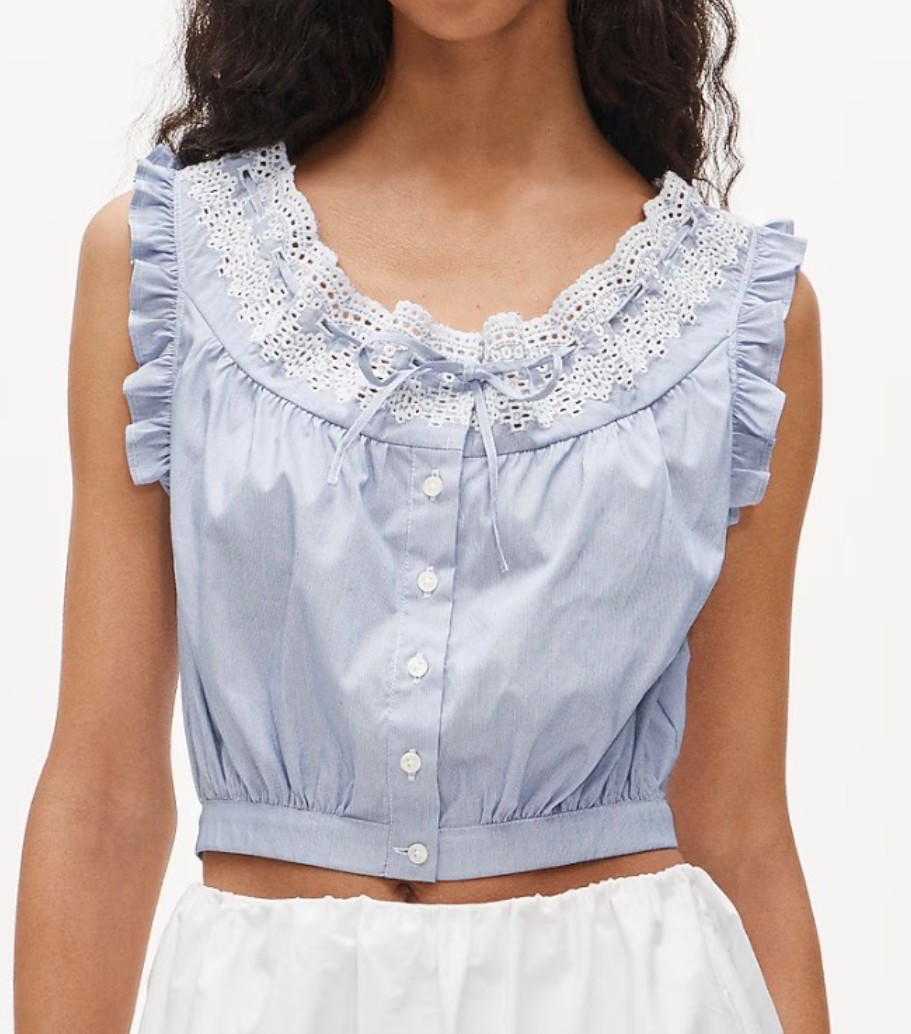 Pretty spring or summer top. Has the most delicate pinstripe detail. 

#LTKSeasonal #LTKootd #LTKTravel