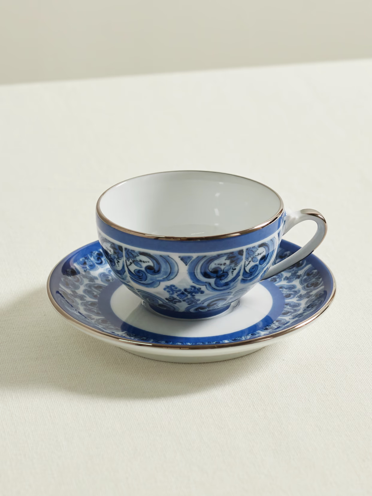 Dolce & Gabbana - Printed Porcelain Tea Cup And Saucer Set - Blue | NET-A-PORTER (US)