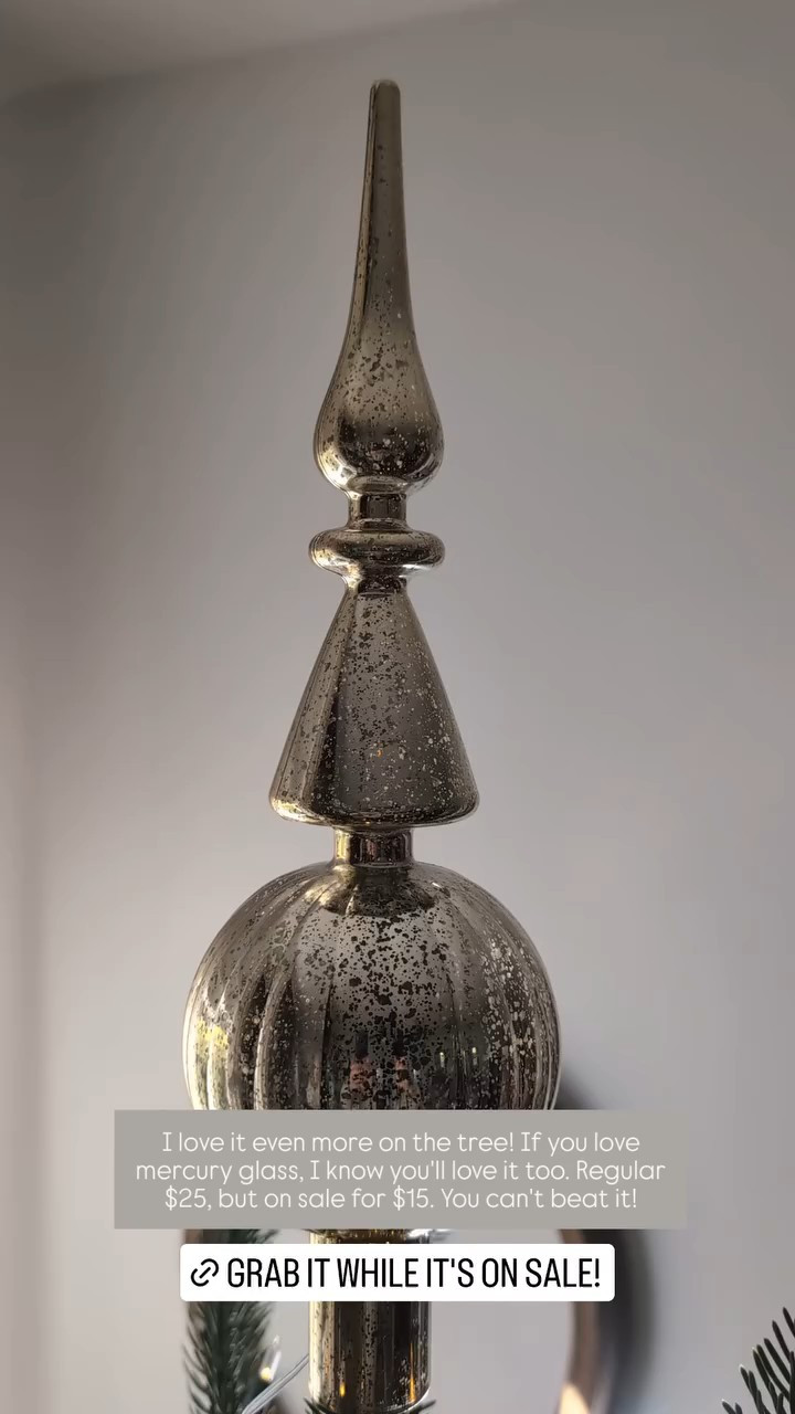 This mercury glass finial tree topper is perfection! So much prettier in person than the photos of it online... And it's on sale for $15! Y'all, go grab em before the price goes back up!!

#LTKHoliday #LTKSeasonal #LTKHome