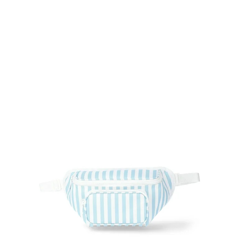 No Boundaries Beach Cooler Fanny Pack, Blue Stripe, Women’s | Walmart (US)