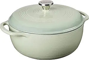 Lodge 6 Quart Enameled Cast Iron Dutch Oven with Lid – Dual Handles – Oven Safe up to 500° F... | Amazon (US)