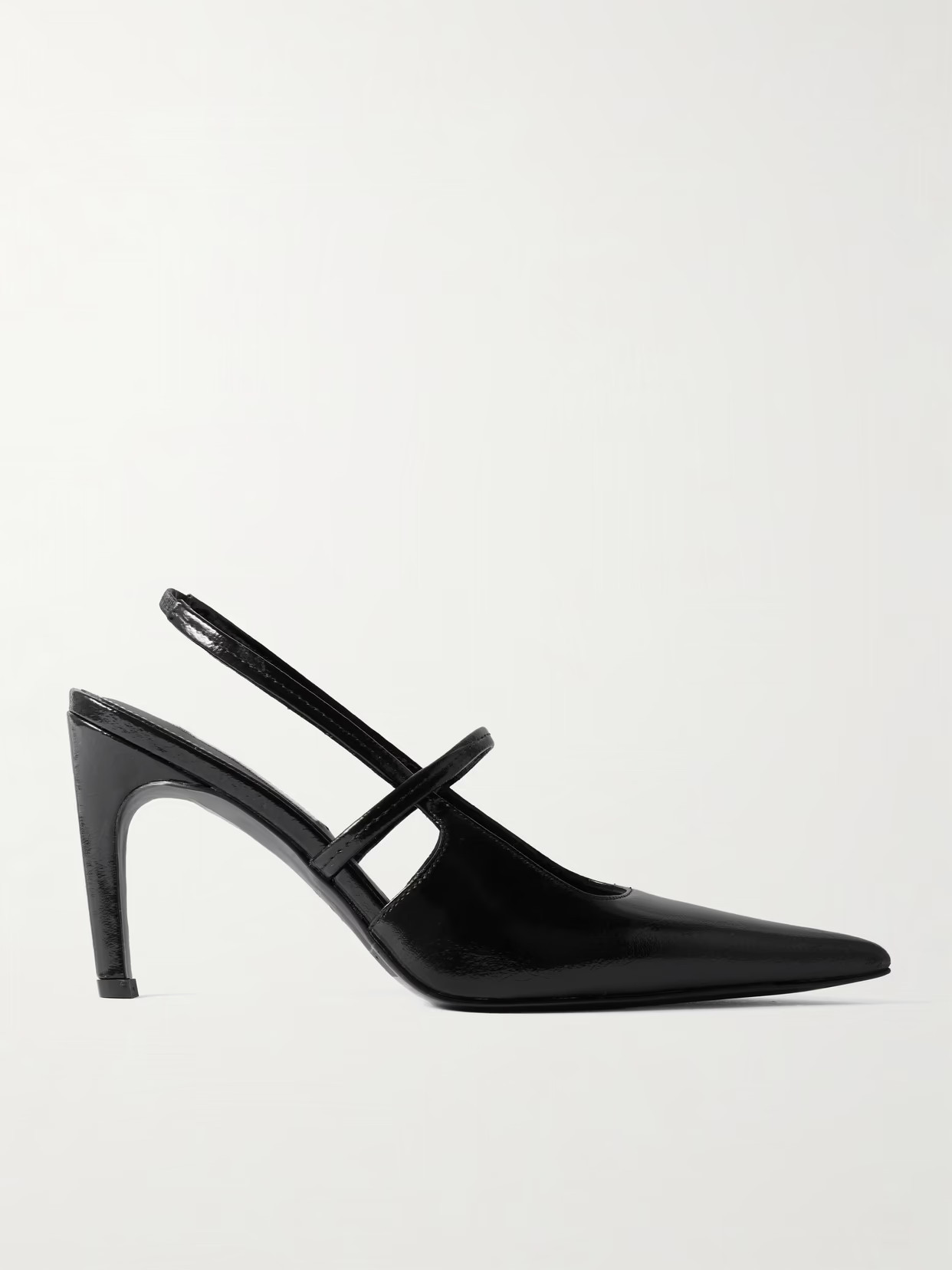 TOTEME - Glossed-leather Slingback Pumps - Black | NET-A-PORTER (US)