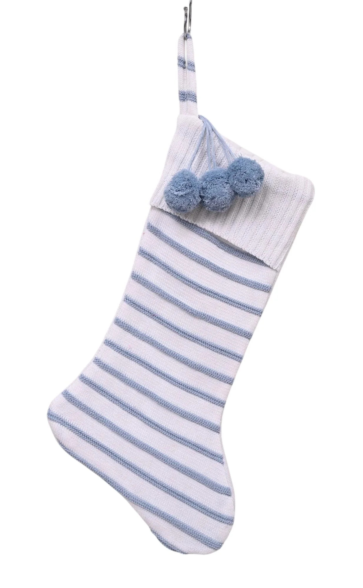 Knit Stripe Christmas Stocking, Blue and White, 21", by Holiday Time | Walmart (US)