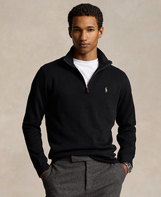 Polo Ralph Lauren Men's Estate-Rib Cotton Quarter-Zip Pullover - Macy's | Macy's
