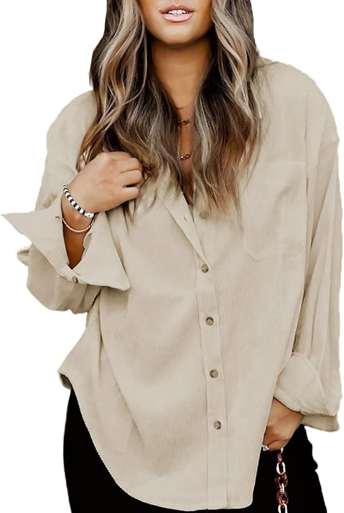 favastee Women Plaid Shirt Long Sleeve Button Down Shirts Casual Flannel Shacket Jacket Top Blous... | Amazon (US)