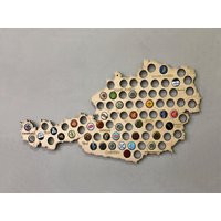 Austria Beer Cap Map Wooden Bottle Holder, Pub Wall Decor, Home Art, Christmas Gift | Etsy (US)