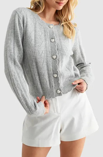 Lush Heart Button Pointelle Cardigan | Nordstromrack | Nordstrom Rack