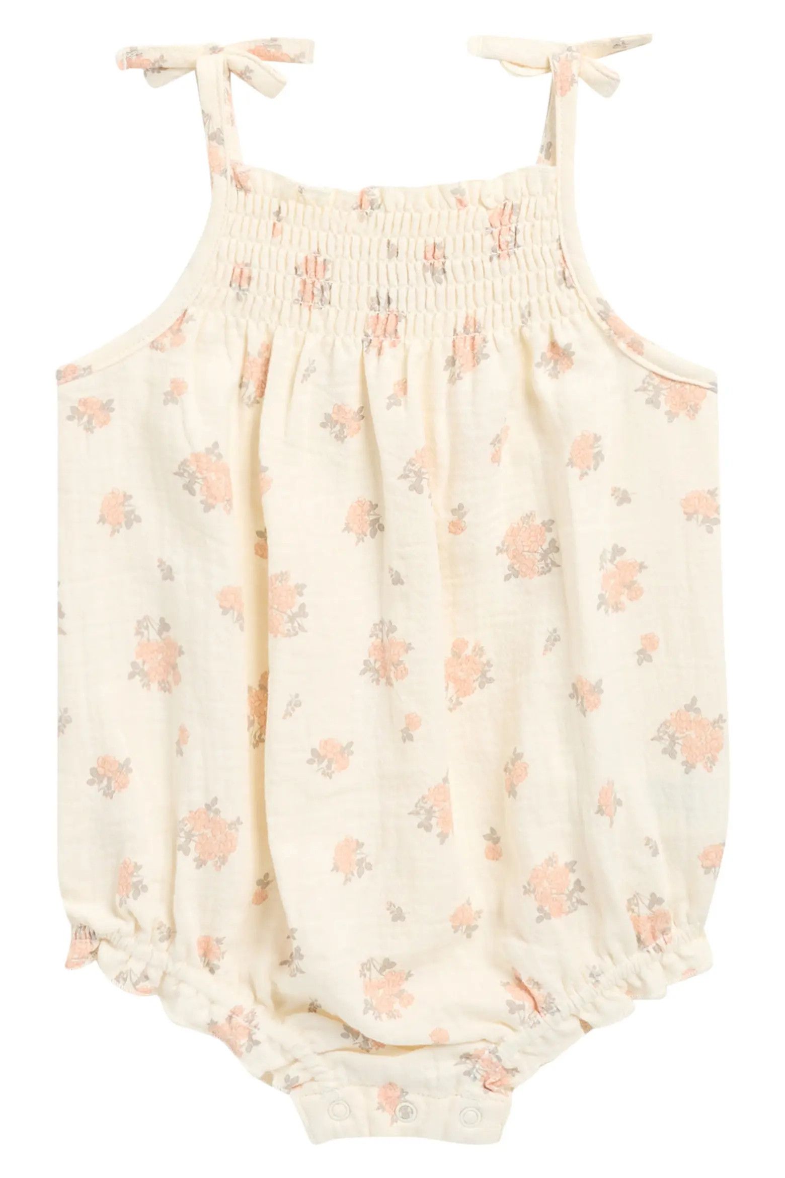 Smocked Yoke Organic Cotton Romper (Women) | Nordstrom | Nordstrom
