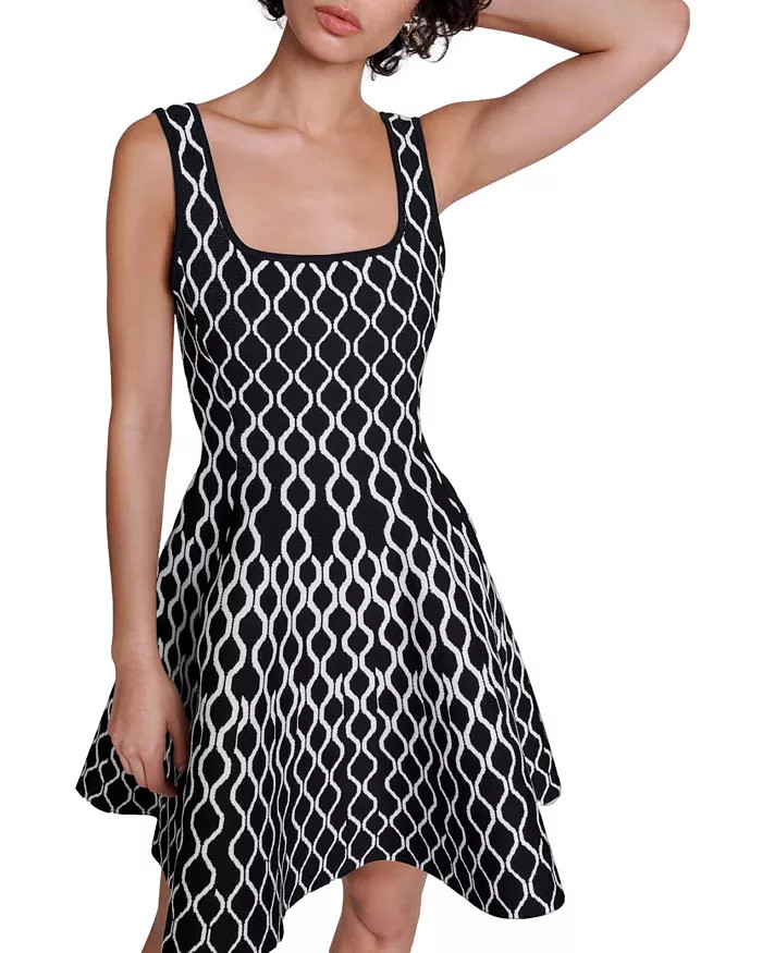 Maje Russel Graphic Knit Skater Dress Back to results -  Women - Bloomingdale's | Bloomingdale's (US)