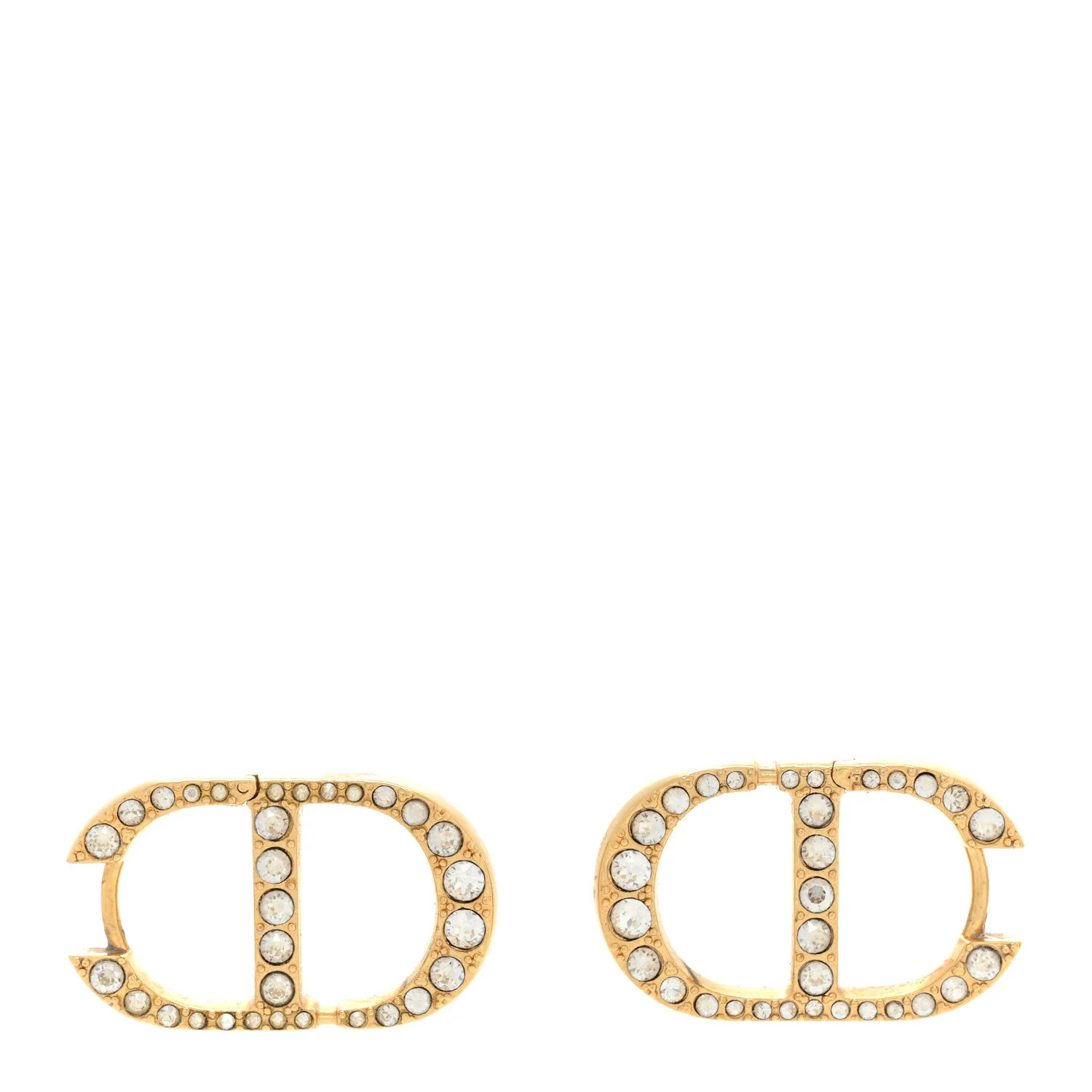Crystal 30 Montaigne Earrings Gold | FASHIONPHILE (US)