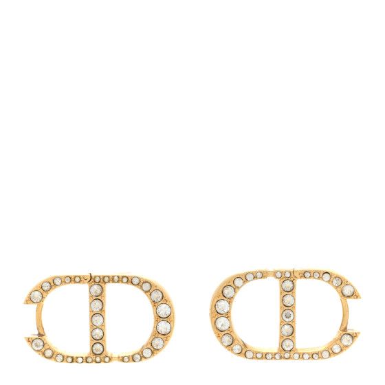 Crystal 30 Montaigne Earrings Gold | FASHIONPHILE (US)