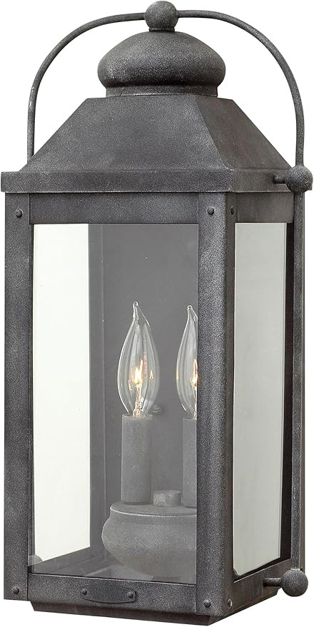 Hinkley Anchorage Medium Wall Mount Outdoor Lantern, Aluminum, Clear Glass, Arched Carriage Handl... | Amazon (US)