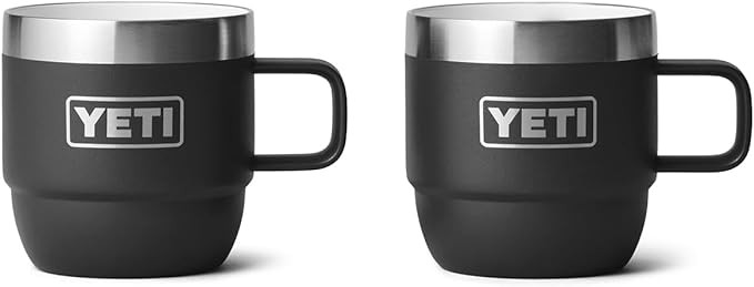 YETI Rambler 6 oz Stackable Mug, Stainless Steel, Vacuum Insulated Espresso/Coffee Mug, 2 Pack | Amazon (US)