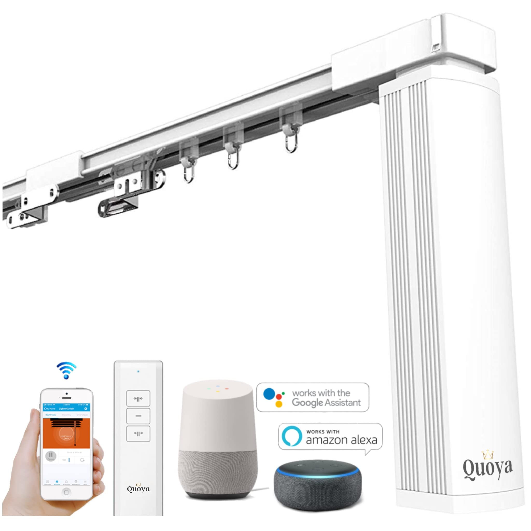 Quoya QL500 Smart Curtains System, Electric Curtain Track with Automated Rail【Motorized and Adj... | Amazon (US)