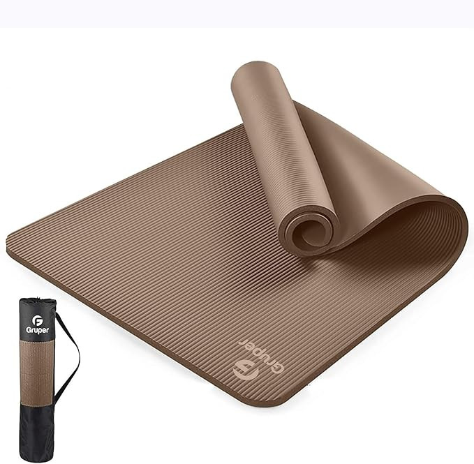Gruper Yoga Mat Non Slip NBR Extra Thick Yoga Mat, 72"L x 32"/24"W x 0.6"/0.4"TH (185cm x 80cm/61... | Amazon (US)