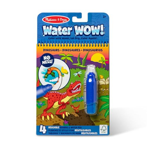 Melissa & Doug On The Go Water Wow! Mess Free Coloring Book, Reusable Water-Reveal Activity Pad, Dinosaurs, Travel Toys, Party Favors, for Toddlers & Kids Ages 3+ | Amazon (US)