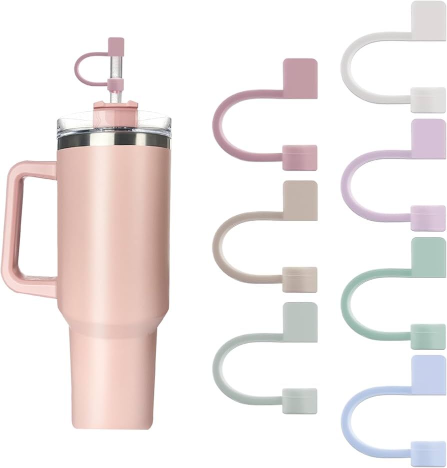 7Pcs 0.4in/10mm Diameter Silicone Straw Covers Cap Compatible with Stanley 20 30&40 Oz Cup, Straw... | Amazon (US)