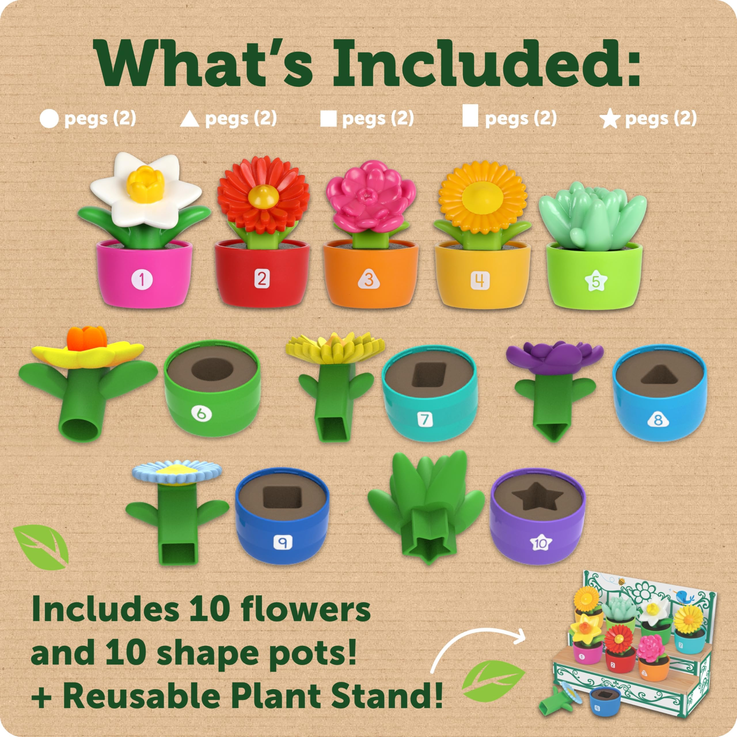 Learning Resources Shape & Color Garden, Kids Gardening Set, Flower Building Set, Toddler Outdoor... | Amazon (US)