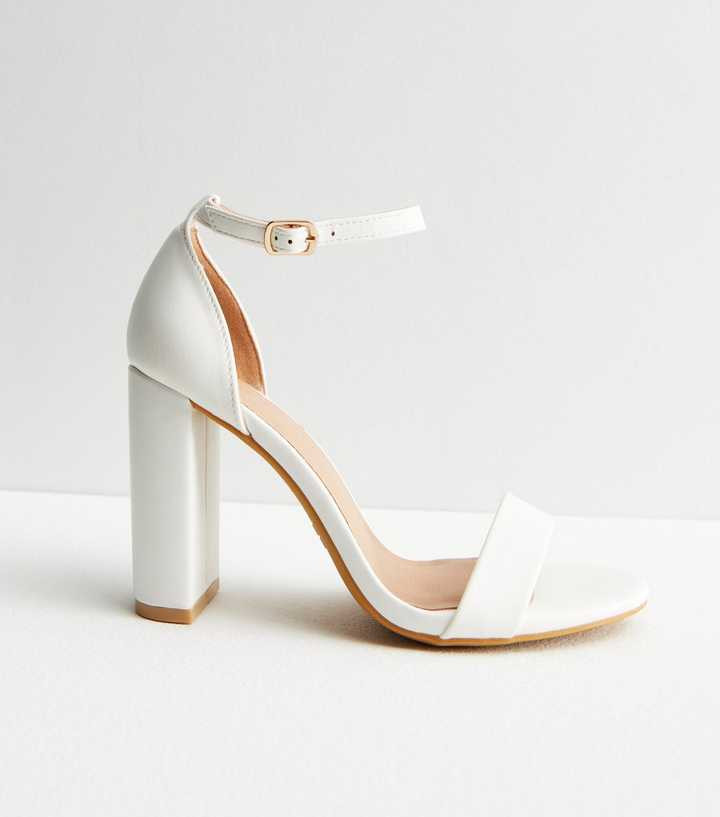 Wide Fit White Leather-Look 2 Part Block Heel Sandals
						
						Add to Saved Items
						Remov... | New Look (UK)