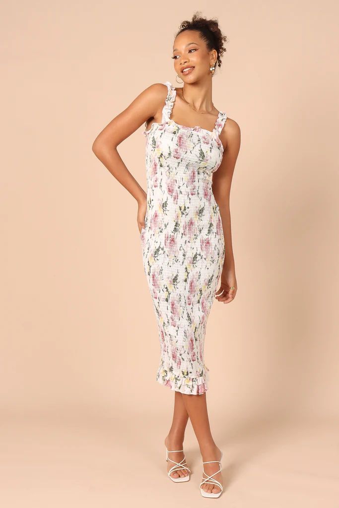Lucee Shirred Dress - Pink Floral | Petal & Pup (US)