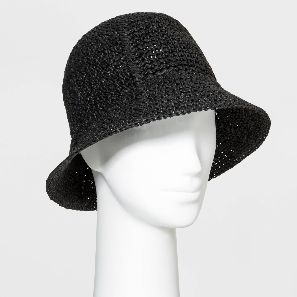 Women's Straw Bucket Hat - Universal Thread Black | Target