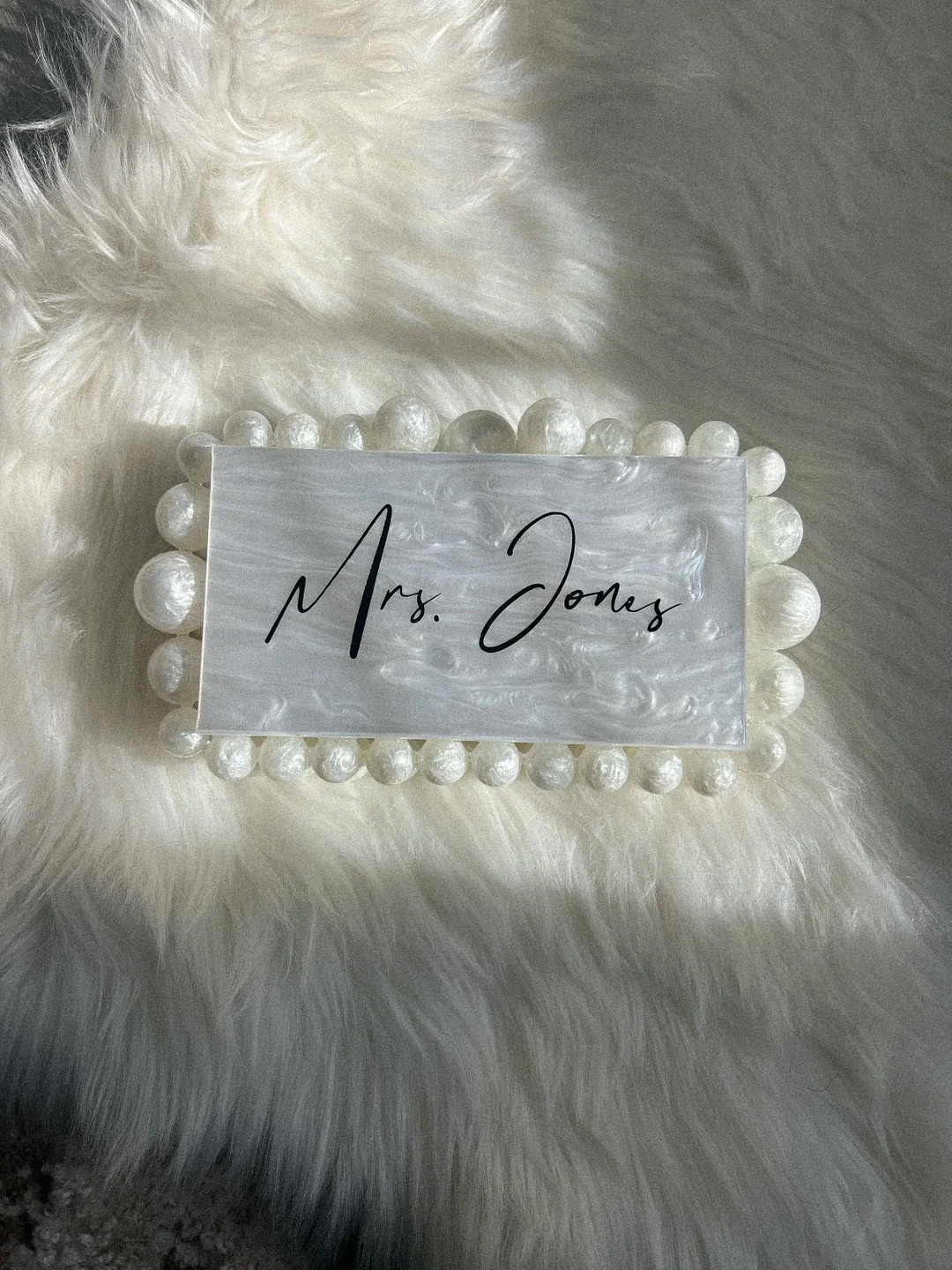 Acrylic Box Clutch | Personalized Clutch | Custom Clutch bag | Bridal Purse | Mrs Clutch | | Hone... | Etsy (US)