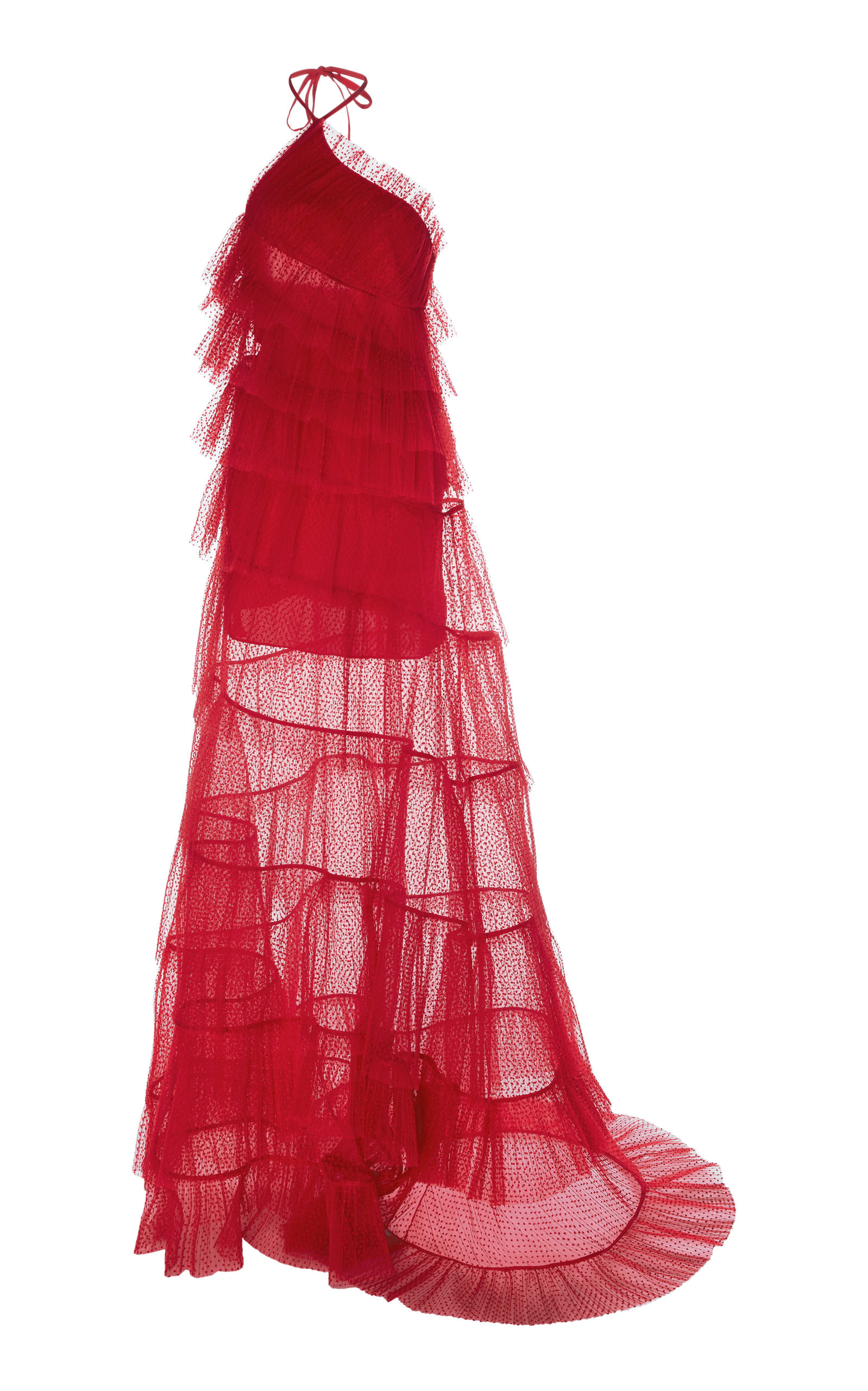 Justina Tiered Tulle Halterneck Gown | Moda Operandi Global