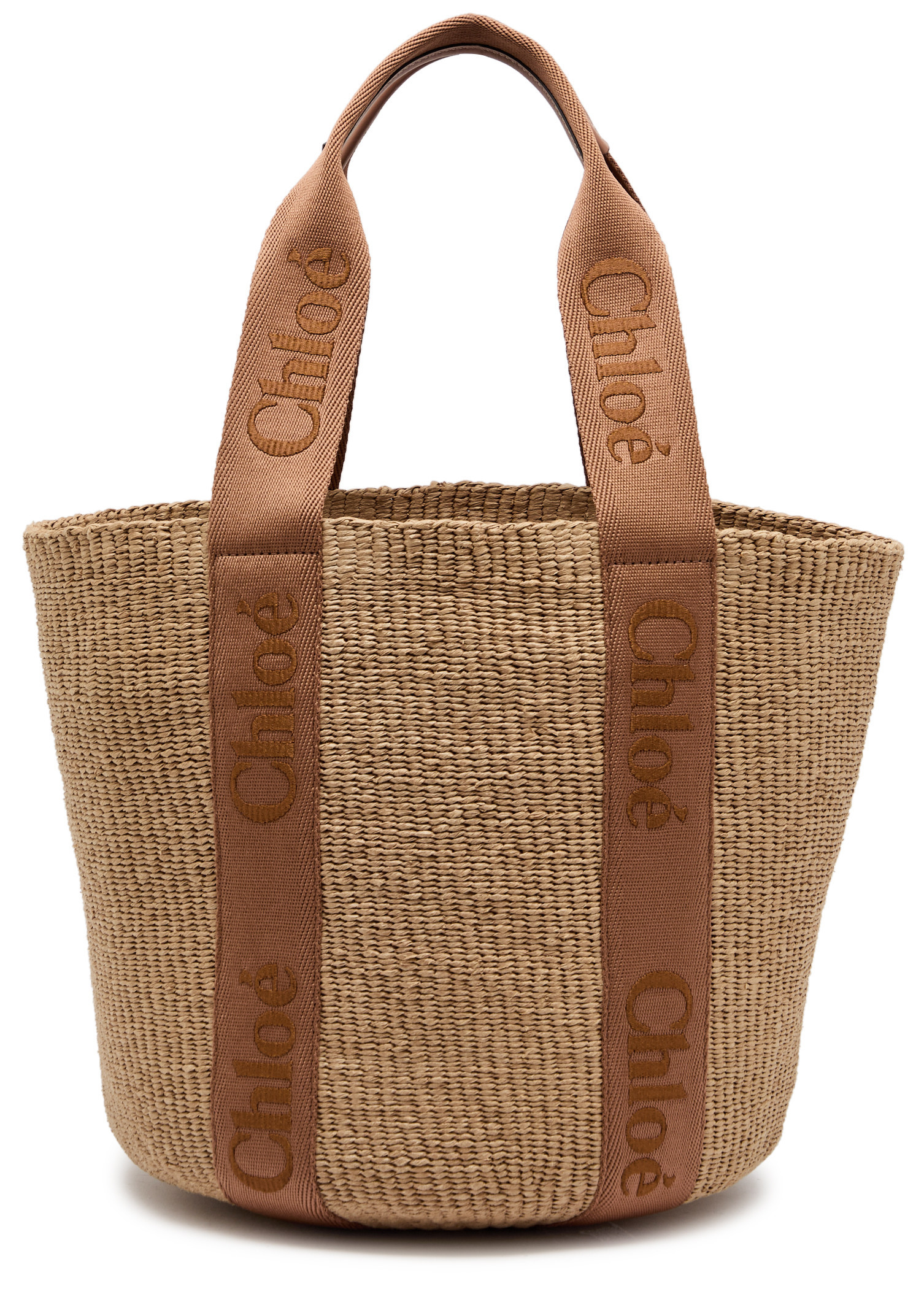 Woody logo-embroidered raffia basket bag | Harvey Nichols